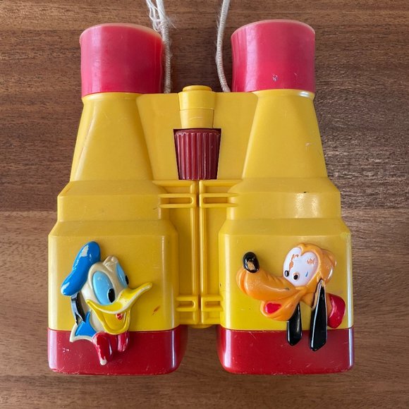 RARE ILLCO Walt Disney Binoculars w/cord, Mickey Mouse on Swing Vintage Toy - Picture 2 of 14